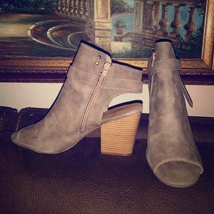 Peep toe booties